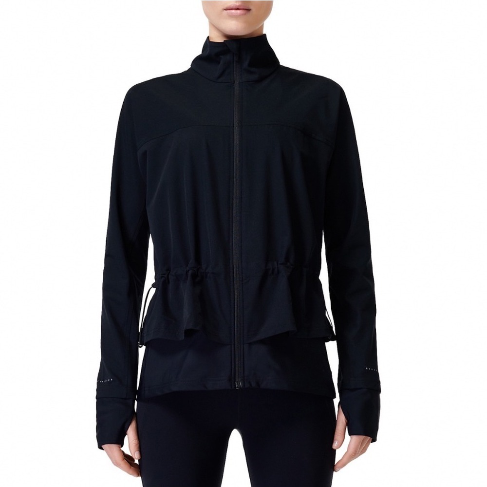 Sweaty Betty Fast Lane‎ Peplum Running Jacket Black SB8938 Water Resistant XS